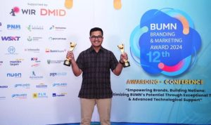 PT. Bukit Asam (PTBA) berhasil meraih tiga penghargaan dari ajang BUMN Branding and Marketing Awards ke 12 pada tahun 2024 yang diselenggarakan di Jakarta, hari Kamis, tanggal 14 November 2024. (foto : Humas PTBA)