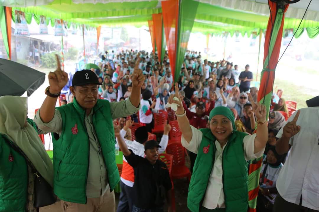 Calon Bupati (Cabup) Kabupaten Musi Banyuasin (Muba), Hj. Lucianty, kembali mengunjungi masyarakat yang berada Kecamatan Lalan