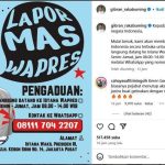 Tangkapan layar postingan akun instagram @gibran_rakabuming tentang Kanal Pengaduan yang diberi nama Lapor Mas Wapres. (foto : tangkapan layar IG @gibran_rakabuming)