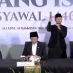 Pemerintah Republik Indonesia melalui Kementerian Agama (Kemenag), menyatakan bahwa secara hisab yang dilakukan oleh Tim Hisab Rukyat, 1 Syawal tahun 1.446 Hijriah jatuh pada hari Senin, tanggal 31 Maret 2025. (WartaNegeriku.id/Maryam)