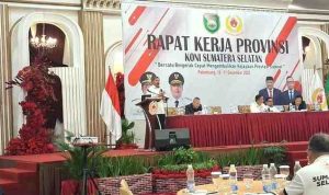 Ketua KONI Kabupaten Muara Enim menyampaikan ucapan selamat atas terpilihnya Lubuklinggau sebagai tuan rumah Porprov 2027.