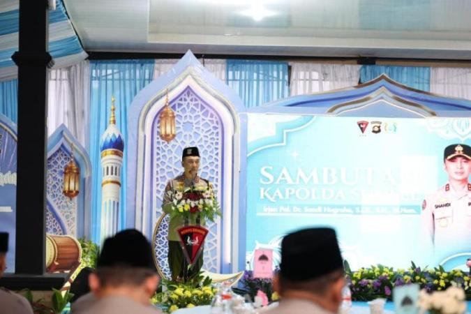 Kapolda Sumsel, Irjen. Pol. Sandi Nugroho, menghadiri kegiatan buka puasa bersama keluarga besar Satuan Brimob Polda Sumsel yang digelar di Markas Komando Satbrimob, hari Selasa, tanggal 16 Maret 2026. (WARTANEGERIKU.ID/TRY)