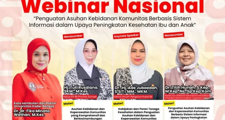 Universitas Kader Bangsa (UKB) kembali menggelar webinar nasional di bidang kesehatan, dengan mengangkat tema penguatan asuhan kebidanan komunitas berbasis sistem informasi. (WARTANEGERIKU.ID/FRAN)