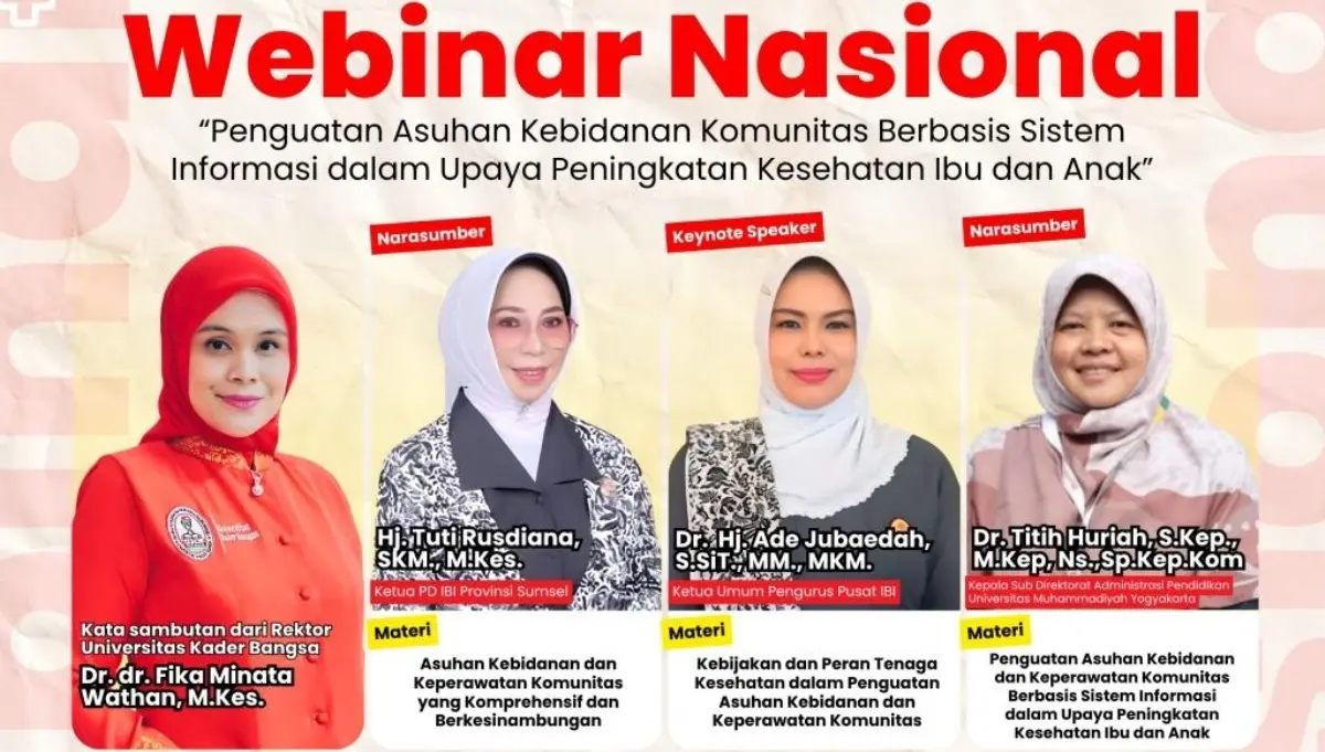 Universitas Kader Bangsa (UKB) kembali menggelar webinar nasional di bidang kesehatan, dengan mengangkat tema penguatan asuhan kebidanan komunitas berbasis sistem informasi. (WARTANEGERIKU.ID/FRAN)