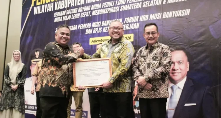 Kabupaten Muba resmi dinobatkan sebagai pelopor program perlindungan jaminan sosial ketenagakerjaan bagi masyarakat pekerja rentan di Sumatra Selatan. (WARTANEGERIKU.ID/FRAN)