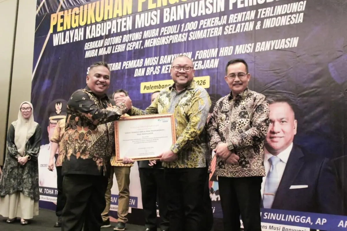 Kabupaten Muba resmi dinobatkan sebagai pelopor program perlindungan jaminan sosial ketenagakerjaan bagi masyarakat pekerja rentan di Sumatra Selatan. (WARTANEGERIKU.ID/FRAN)