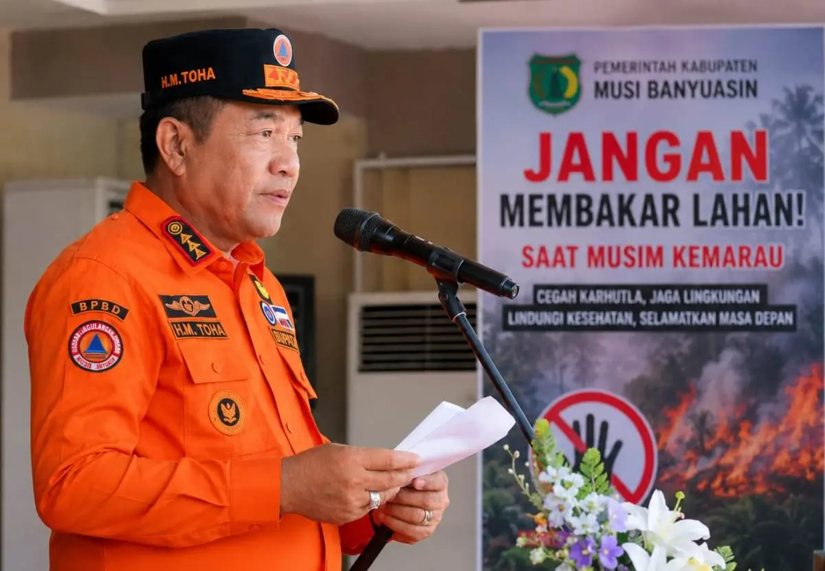 Bupati Kabupaten Muba, Toha Tohet, mengeluarkan imbauan tegas kepada seluruh korporasi dan masyarakat, agar tidak membuka maupun membersihkan lahan dengan cara membakar.