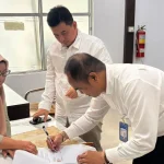 Kantor Pertanahan (Kantah) Kabupaten Merangin resmi menjalin kerja sama dengan PT Bank Rakyat Indonesia (Persero) Tbk Kantor Cabang Bangko. (WARTANEGERIKU.ID/TRI)