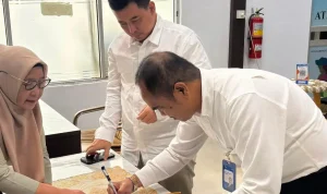 Kantor Pertanahan (Kantah) Kabupaten Merangin resmi menjalin kerja sama dengan PT Bank Rakyat Indonesia (Persero) Tbk Kantor Cabang Bangko. (WARTANEGERIKU.ID/TRI)
