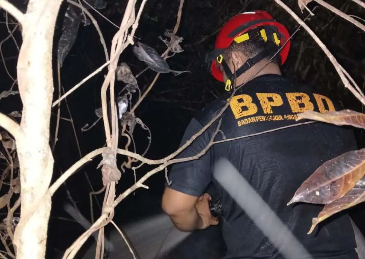 Petugas dari BPBD Kabupaten Muba sedang memandamkan api yang membakar lahan. (WARTANEGERIKU.ID/HAIRUDIN)