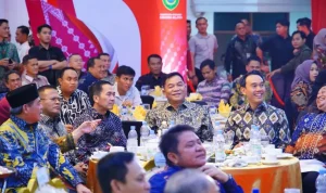 Bupati Kabupaten Musi Banyuasin (Muba), Toha Tohet, menghadiri secara langsung acara pisah sambut Kepala Kejaksaan Tinggi (Kajati) Provinsi Sumatra Selatan. (WARTANEGERIKU.ID/AIRU)