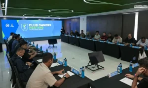 club owner meeting yang mempertemukan pihak pengelola liga dengan 24 klub calon peserta Liga Nusantara musim 2026/2027. (WARTANEGERIKU.ID/TRI) club owner meeting yang mempertemukan pihak pengelola liga dengan 24 klub calon peserta Liga Nusantara musim 2026/2027. (WARTANEGERIKU.ID/TRI)