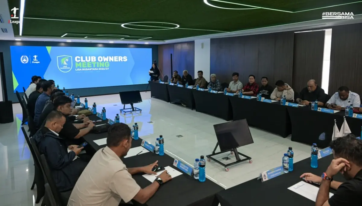 club owner meeting yang mempertemukan pihak pengelola liga dengan 24 klub calon peserta Liga Nusantara musim 2026/2027. (WARTANEGERIKU.ID/TRI)