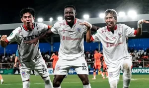 Pemain Sumsel United melakukan selebrasi usai menciptakan gol ke gawang Persiraja Banda Aceh di Stadion H. Dimurthala, Jum'at, 2 Oktober 2026. (FOTO: INSTAGRAM SUMSEL UNITED)